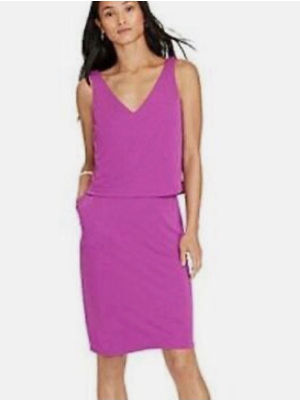 🆕 Lauren Ralph Lauren Sleeveless Layered Jersey Sheath Dress Size PS